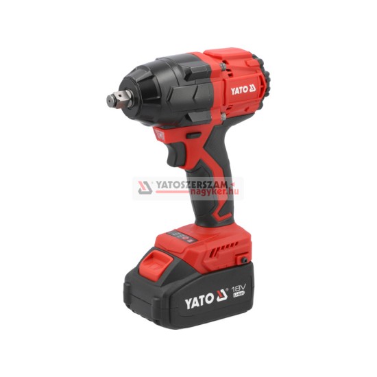 YATO Akkus ütvecsavarozó 1/2" 800 Nm szénkefe nélkül 18 V (2 x 4,0 Ah akku + töltő)