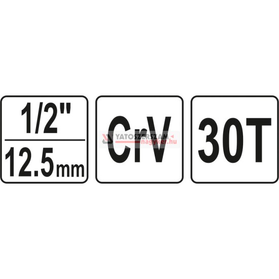 Racsnis hajtószár 1/2" 30T lépcsős radiátor kulcshoz CrV YATO