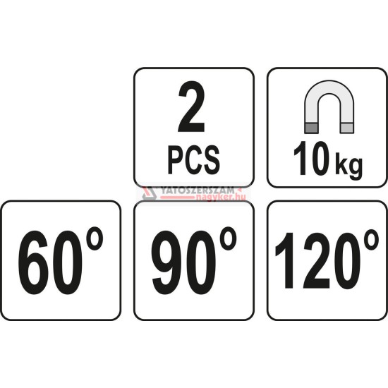 Hegesztési munkadarabtartó mágneses 60-90-120°/10 kg (2 db/cs) YATO