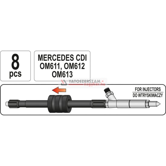 YATO injektor szerelő készlet, Mercedes motorokhoz