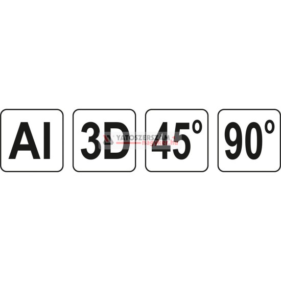 3D derékszög Alumínium 45° 90° YATO