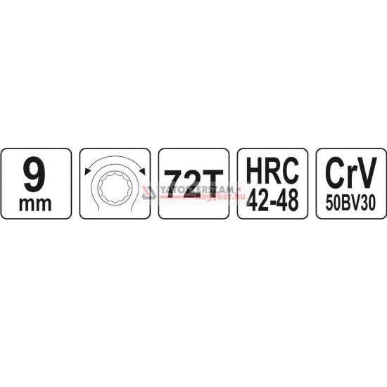 Racsnis csillagkulcs 9 mm / 145 mm CrV YATO