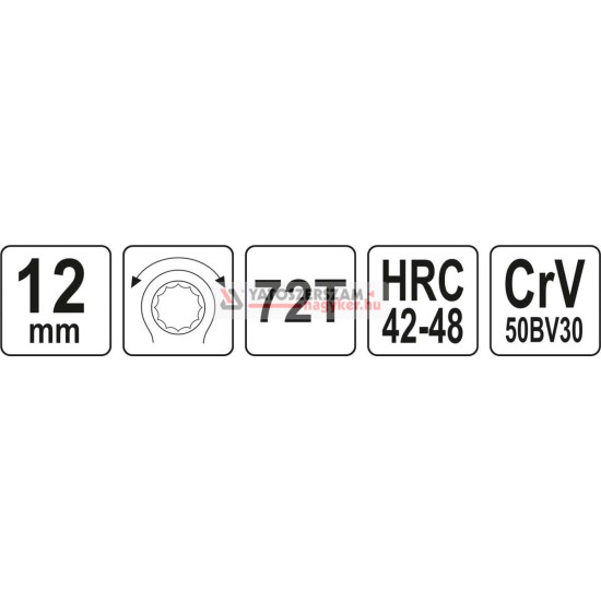 Racsnis csillagkulcs 12 mm / 175 mm CrV YATO