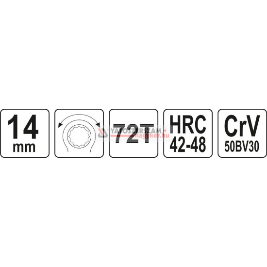 Racsnis csillagkulcs 14 mm / 195 mm CrV YATO