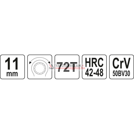 Racsnis csillagkulcs 11 mm / 170 mm CrV YATO