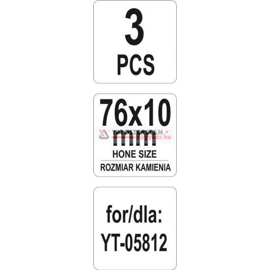 Cserélhető pofa hónolóhoz 76 x 10 mm (3 db/cs) YATO