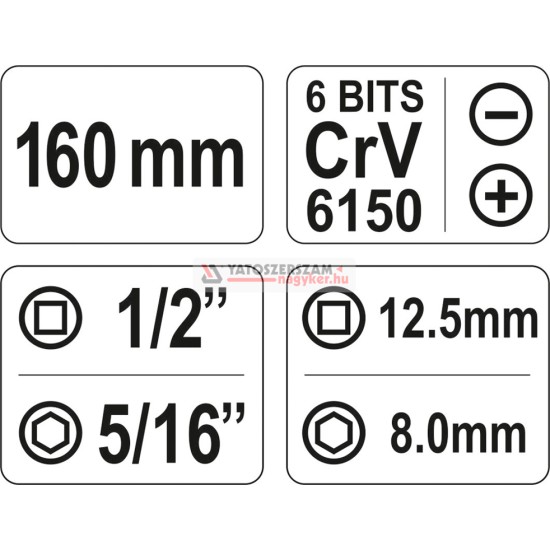 Üthető csavarhúzó készlet 7 részes YATO