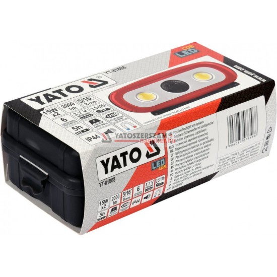 YATO 3in1 Akkus LED fényvető hangszóróval 2000 lumen USB