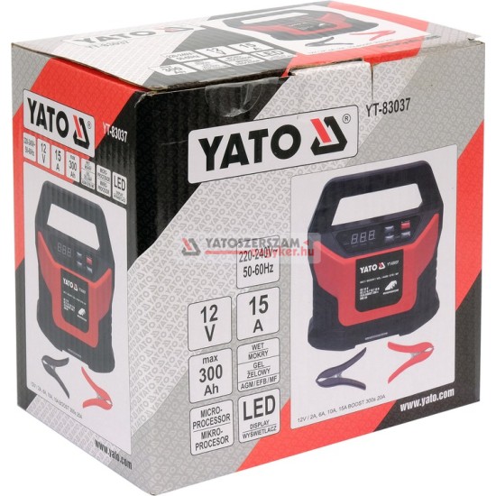 YATO Akkumulátor töltő 12 V / 20 A / max. 300 Ah 
