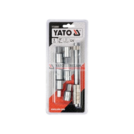 YATO Olajleeresztő kulcs készlet 6 részes 3/8", 1/2", 8 mm, 10 mm, 12 mm, 14 mm 3/8" CrV