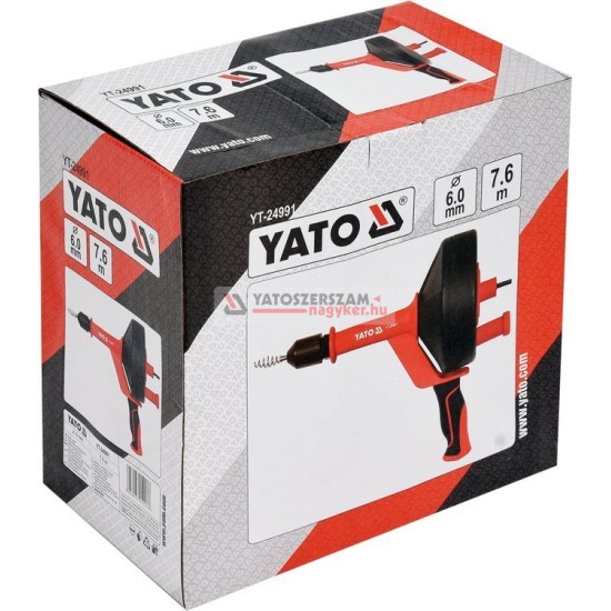 YATO fúrógépre fogható csőtisztító spirál 7,6m, ø 6mm