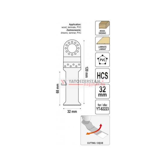 YATO Fűrészlap multifunkciós géphez 32 mm HCS