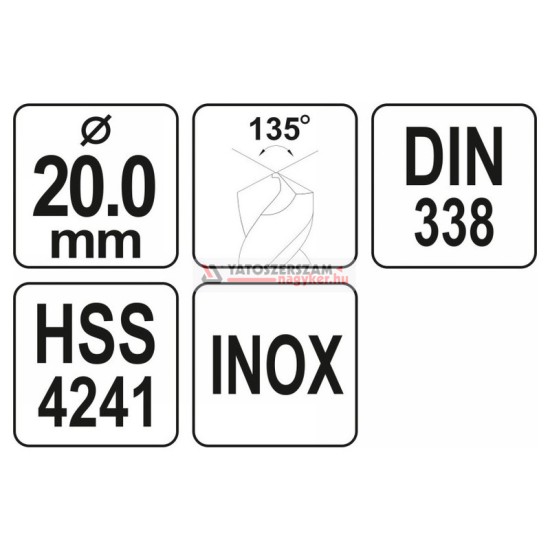 YATO Csigafúró 20,0 x 205/140 mm inox HSS Premium