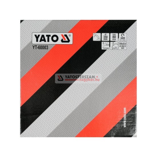 YATO Gyémánt vágótárcsa 350 x 3,4 x 10,0 x 25,4 mm szegmentált