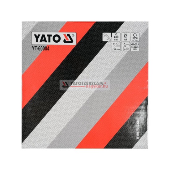 YATO Gyémánt vágótárcsa 400 x 3,6 x 10,0 x 25,4 mm szegmentált