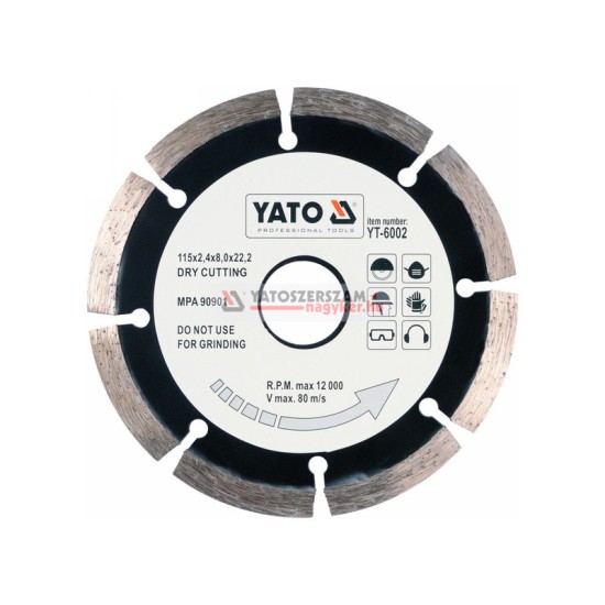 YATO Gyémánt vágótárcsa 115 x 2,1 x 8,0 x 22,2 mm szegmentált
