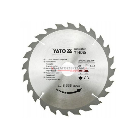 YATO Fűrésztárcsa fához 200 x 30 x 2,2 mm / 24T