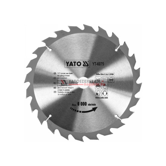 YATO Fűrésztárcsa fához 300 x 30 x 2,0 mm / 24T