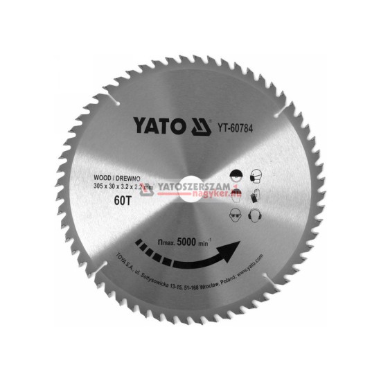 YATO Fűrésztárcsa fához 305 x 30 x 2,0 mm / 60T