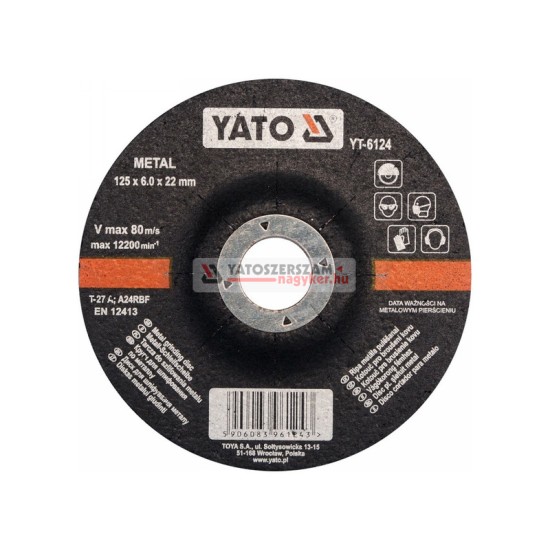 YATO Tisztítókorong fémre 125 x 6,0 x 22,2 mm