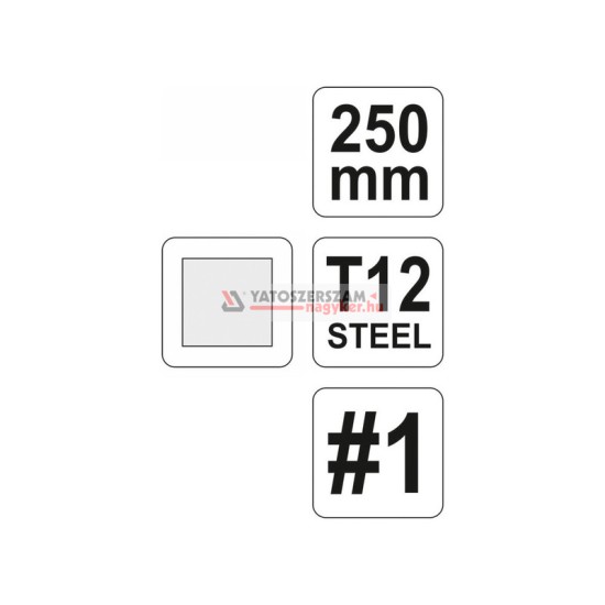 YATO Négyszög reszelő 250 mm / #2 közepes