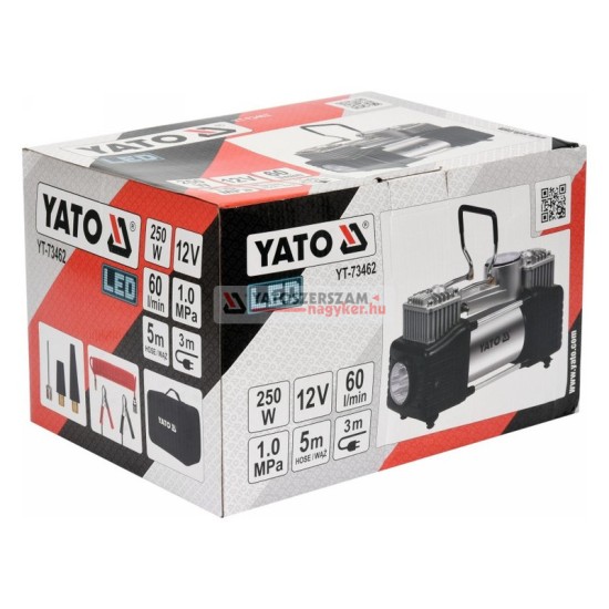 YATO Autós kompresszor 12V 10 bar 250W