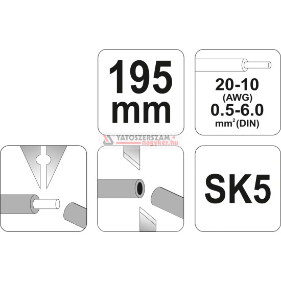 YATO Automata blankoló fogó 0,5 - 6,0 mm2 195 mm