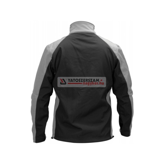 YATO Munkavédelmi softshell kabát fekete-szürke 3XL-es méret 3 zsebes