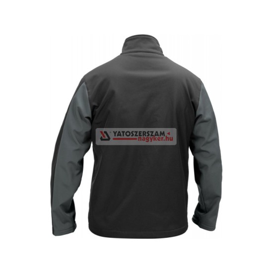 YATO Munkavédelmi softshell kabát szürke-fekete 2XL-es méret 3 zsebes