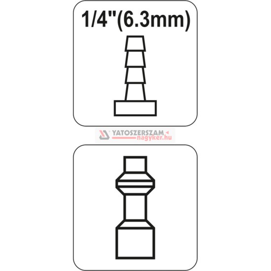 Tömlővég 1/4" csőcsatlakozó YATO