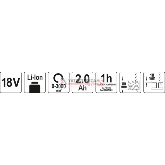 YATO Akkus orrfűrész 18 V Li-Ion 2,0 Ah akku + töltő