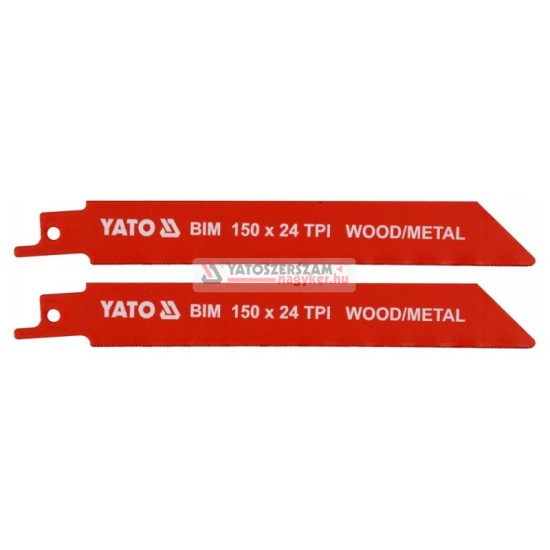 YATO Szablyafűrészlap 150 mm/24TPI bimetál (2 db/csomag)