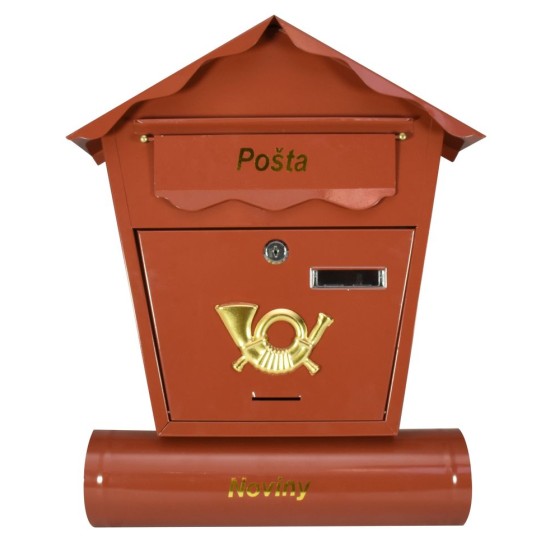 Postaláda NESTOR, 37 x 10 x 44 cm, barna