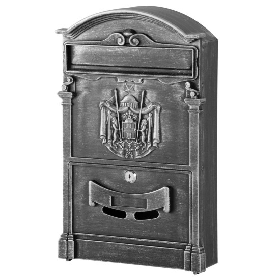 Postaláda ALU, alumínium, antique silver, 25,5 x 9 x 41 cm