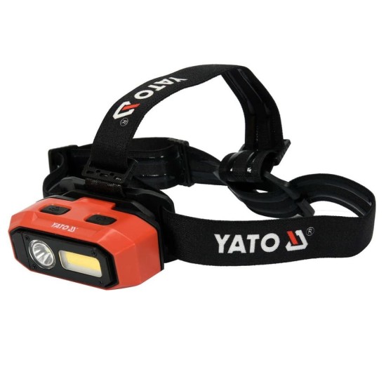 YATO Akkus LED fejlámpa 800lm,  Li-ion, mozgásérzékelős