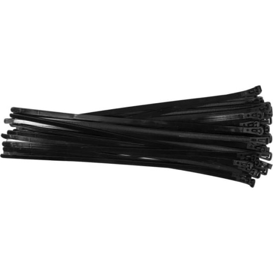 YATO Kioldható kábelkötegelő 7,6 x 350 mm fekete (100 db/cs)