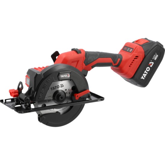 YATO Akkus körfűrész 140 mm szénkefe nélküli 18 V (2 x 4,0 Ah akku + töltő)