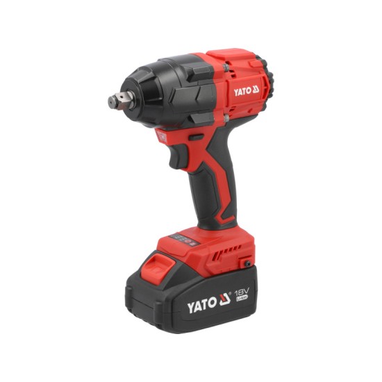 YATO Akkus ütvecsavarozó 1/2" 800 Nm szénkefe nélkül 18 V (2 x 4,0 Ah akku + töltő)