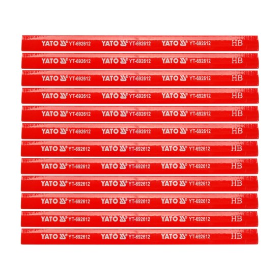 YATO Ácsceruza 175 mm fára piros (12 db/csomag)