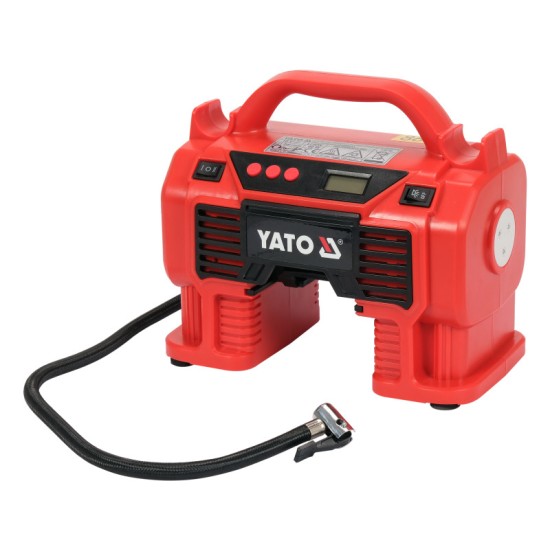 YATO Akkus kompresszor 11 bar 18 V (akku + töltő nélkül) + 12 V szivargyújtó