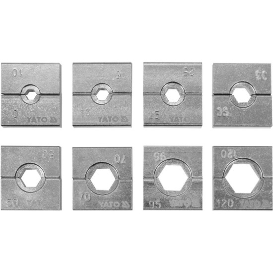 YATO Préspofa készlet 8 részes 10-120 mm az YT-22860 hidraulikus préshez
