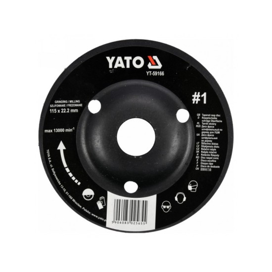 YATO Ráspolykorong durva #1 115 x 22,2 mm YATO Ráspolykorong durva #1 115 x 22,2 mm