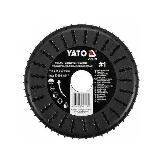 YATO Ráspolykorong durva #1 118 x 21 mm YATO Ráspolykorong durva #1 118 x 21 mm