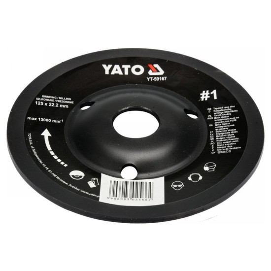YATO Ráspolykorong durva #1 125 x 22,2 mm YATO Ráspolykorong durva #1 125 x 22,2 mm