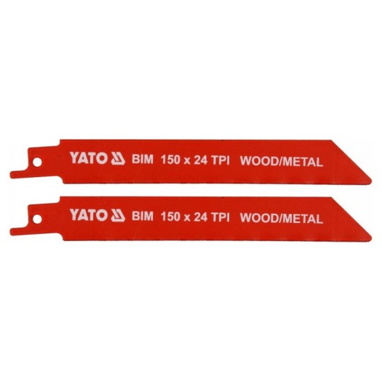 YATO Szablyafűrészlap 150 mm/24TPI bimetál (2 db/csomag)