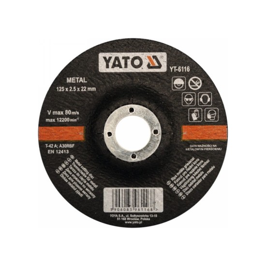 YATO Vágókorong fémre 125 x 2,5 x 22,2 mm