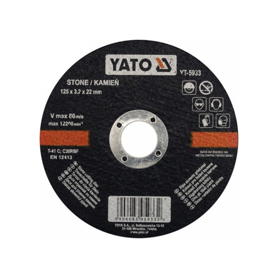 YATO Vágókorong kőre 125 x 3,2 x 22 mm