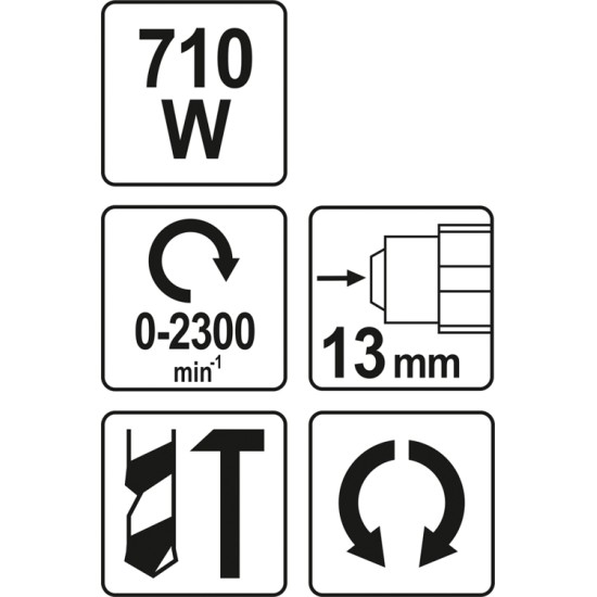 YATO 710 W-os ütvefúró 13mm-es tokmánnyal