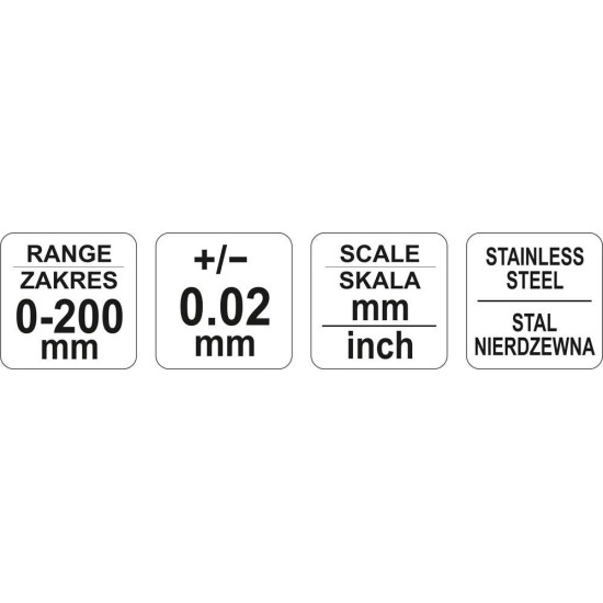 YATO Tolómérő 0-200mm/±0,02mm