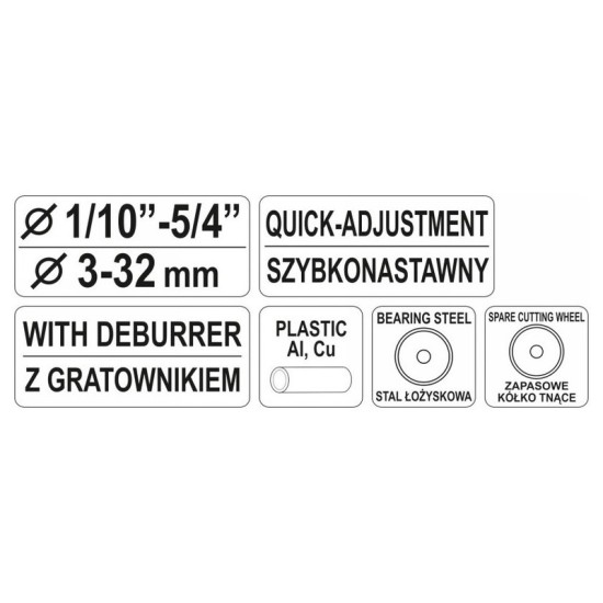 Csővágó 3-32mm YATO